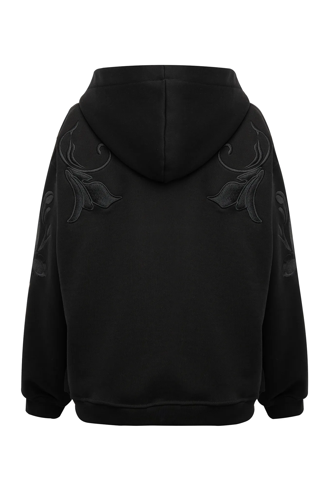 Мужское хлопковое худи на молнии с вышивкой