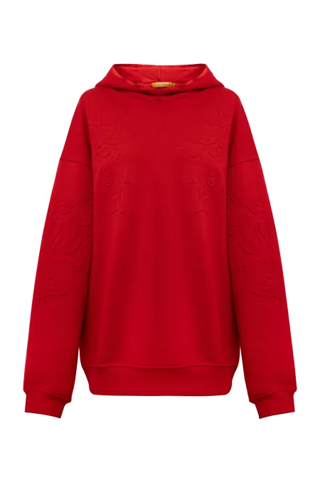 Женское хлопковое худи с тиснением