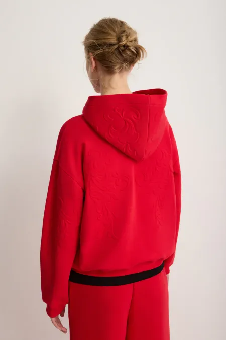 Женское хлопковое худи с тиснением