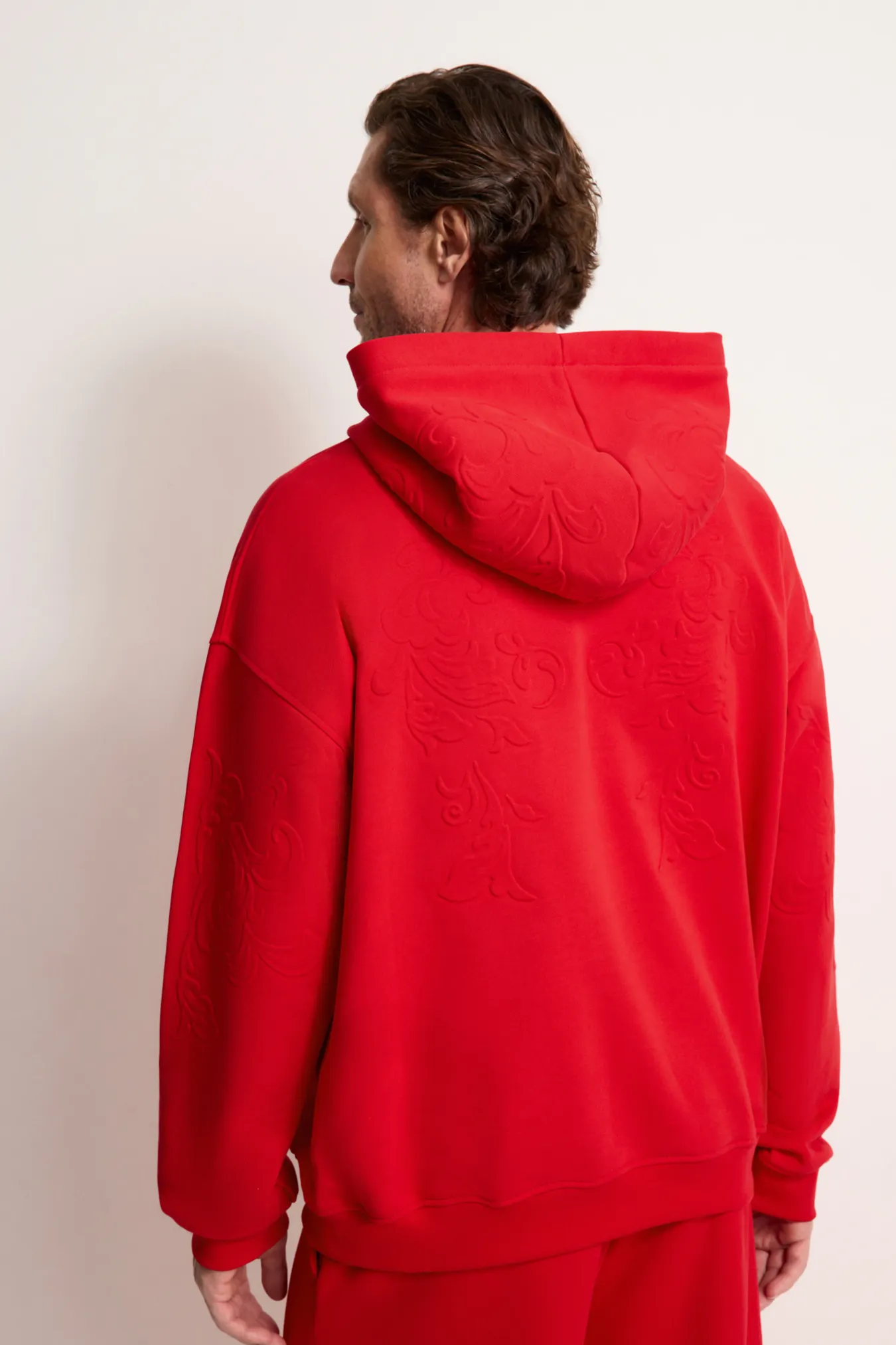 Мужское хлопковое худи с тиснением