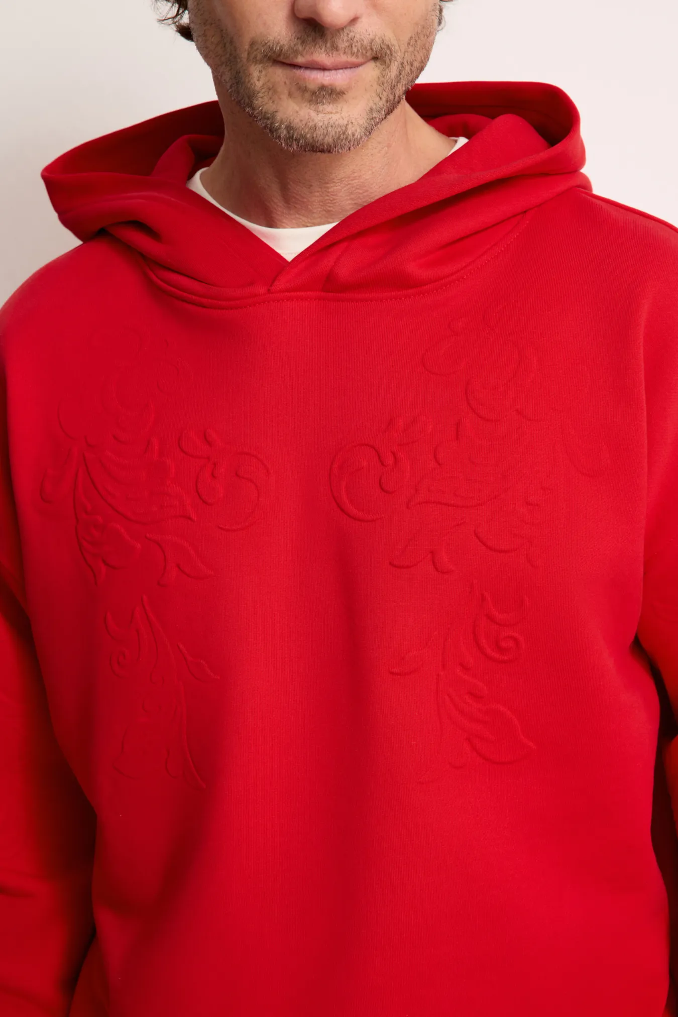 Мужское хлопковое худи с тиснением